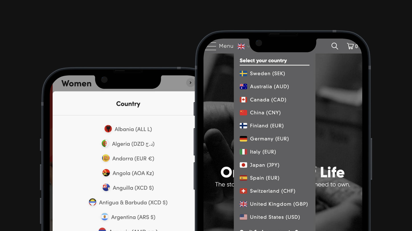 Add flags to your country/region selector
